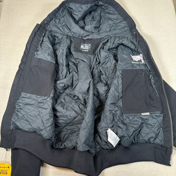 Carhartt J130-M Loose Fit Jacket Black Mens Large NWT hooded duck work coat - Picture 8 of 10